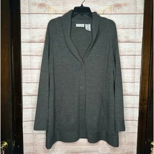 Gray button down sweater